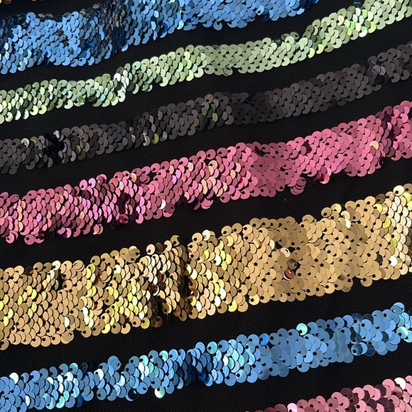 NWT B. Darlin Striped Sequin and Mesh Dress Size 7/8 - Picture 3 of 6